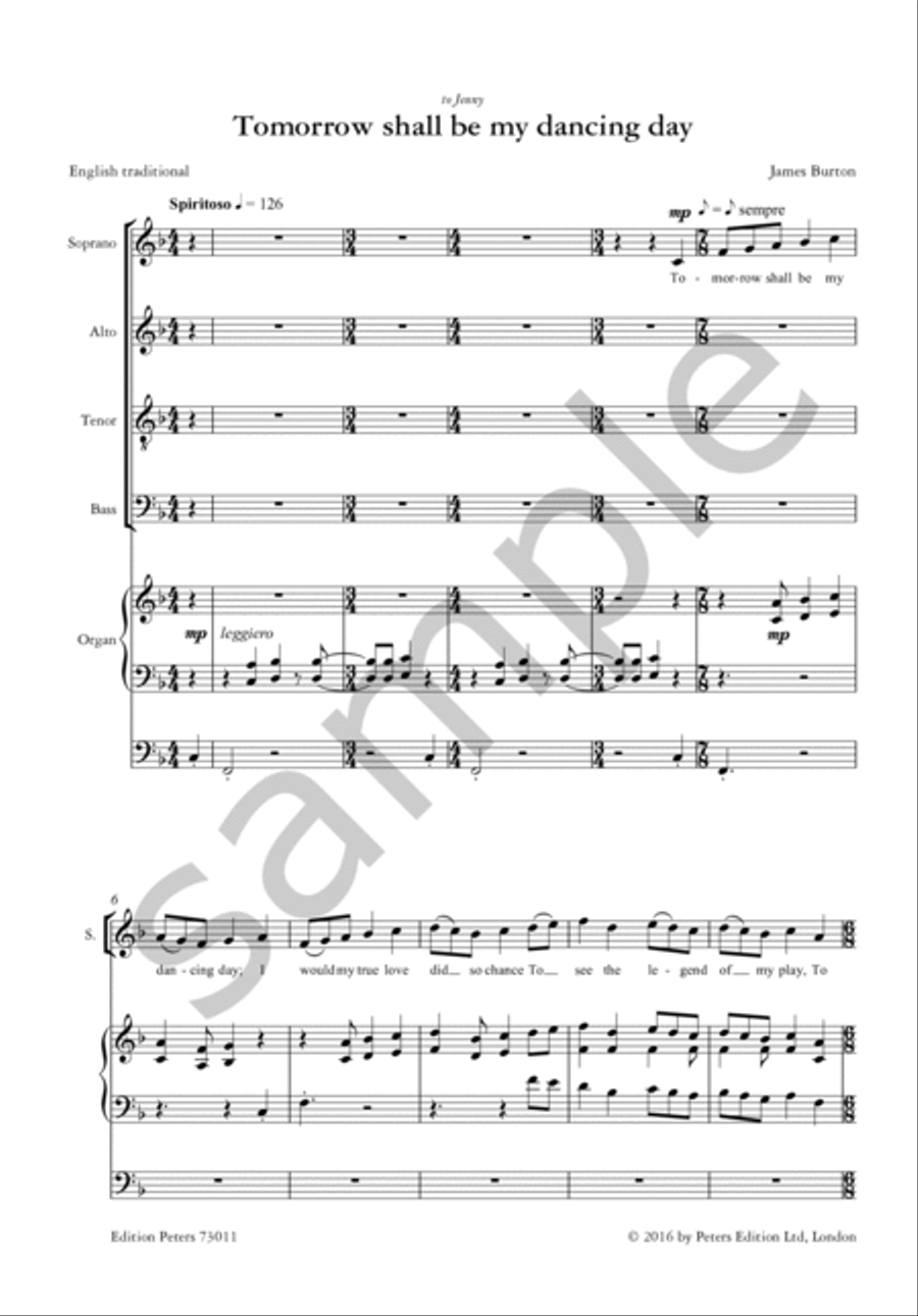 Tomorrow shall be my dancing day Choir scores gallery preview page 2