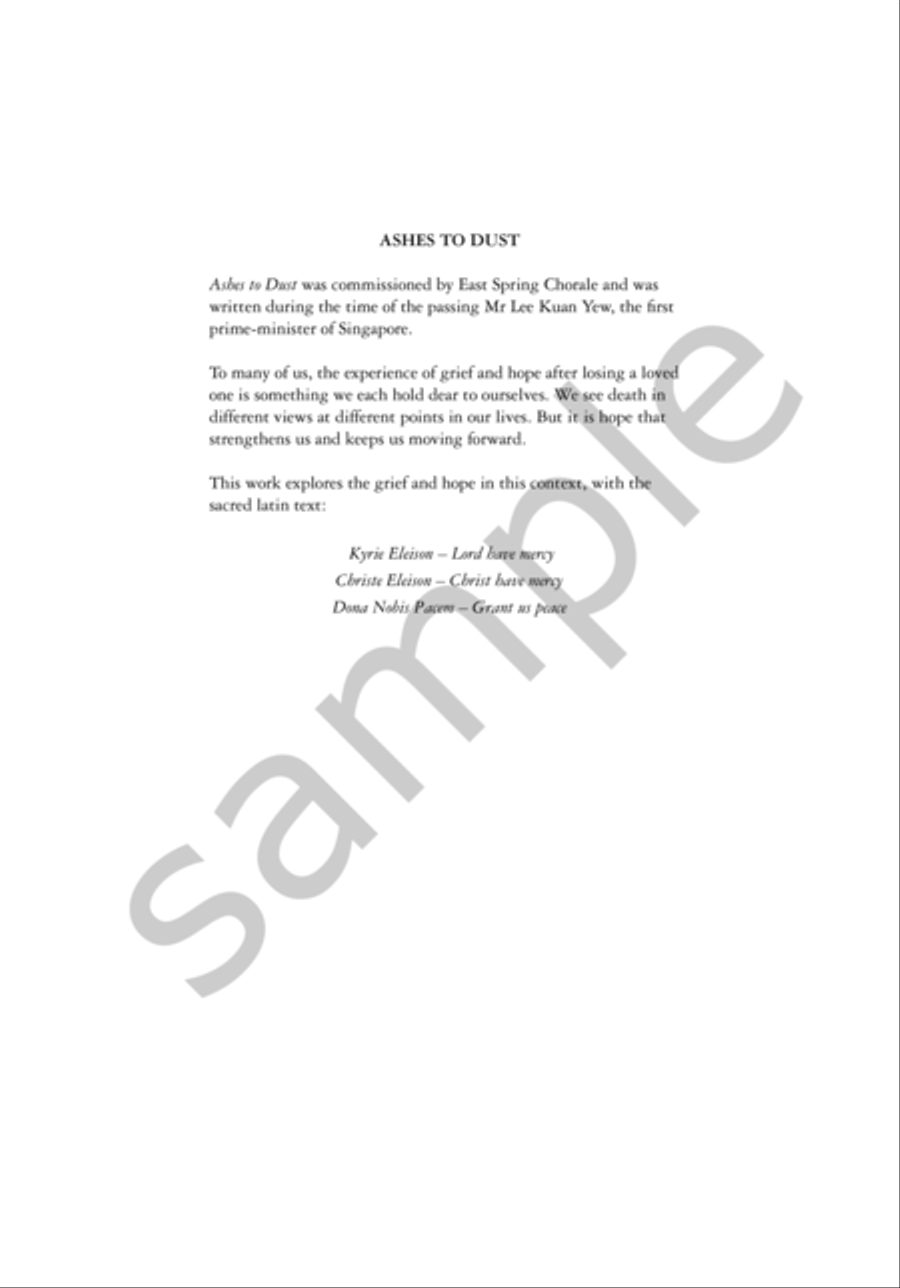 Ashes to Dust for SATB Choir and Piano 4-Part scores gallery preview page 2