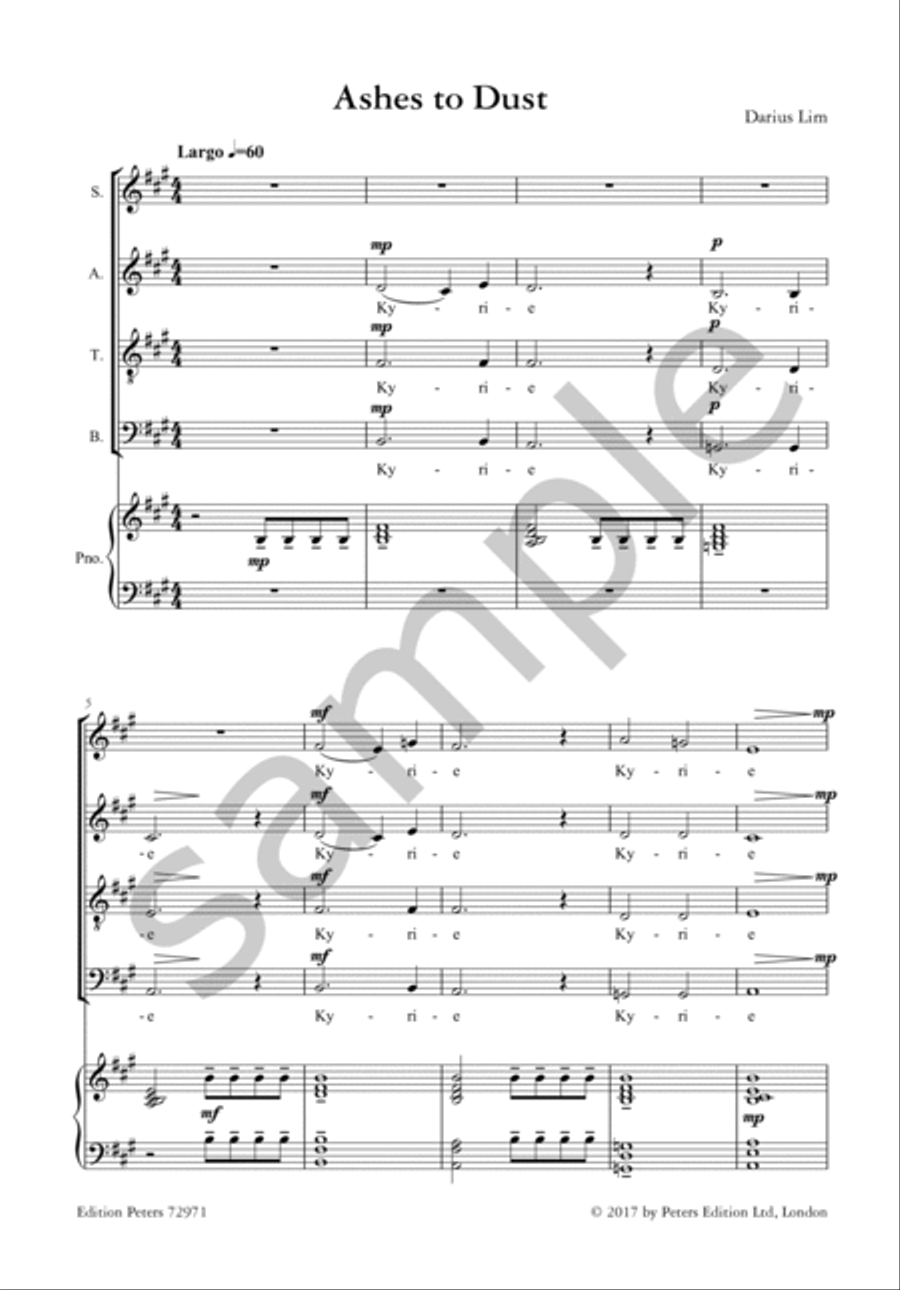 Ashes to Dust for SATB Choir and Piano 4-Part scores gallery preview page 3
