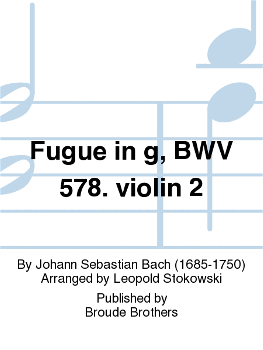 Fugue in G (The Shorter), BWV 578 E-Flat Clarinet scores gallery preview page 1
