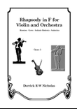 Rhapsody in F for Violin and Orchestra. Opus 3 - Full Score and Instrument Parts