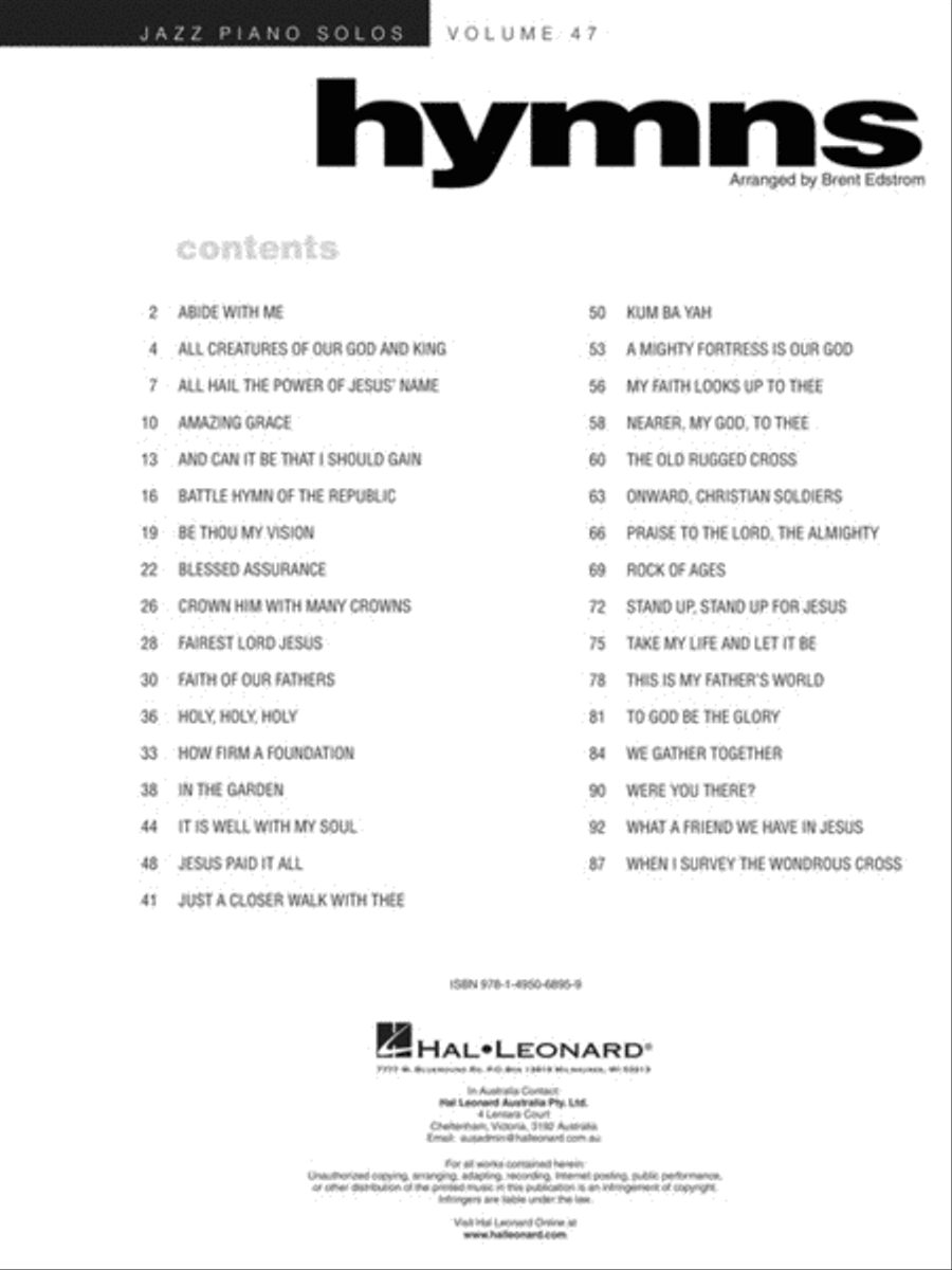 Hymns Piano Solo scores gallery preview page 2