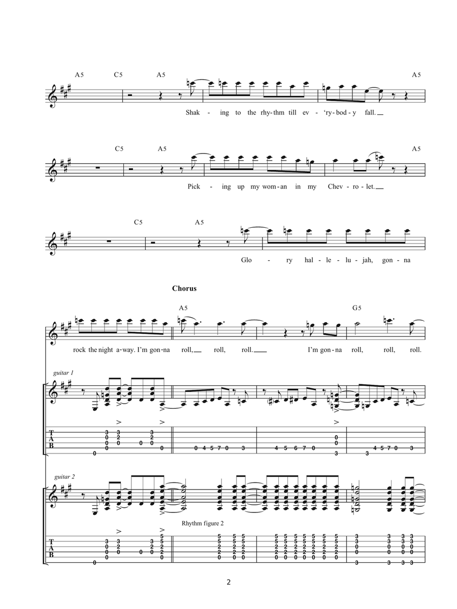 That's The Way I Wanna Rock 'n' Roll Guitar Tablature scores gallery preview page 2