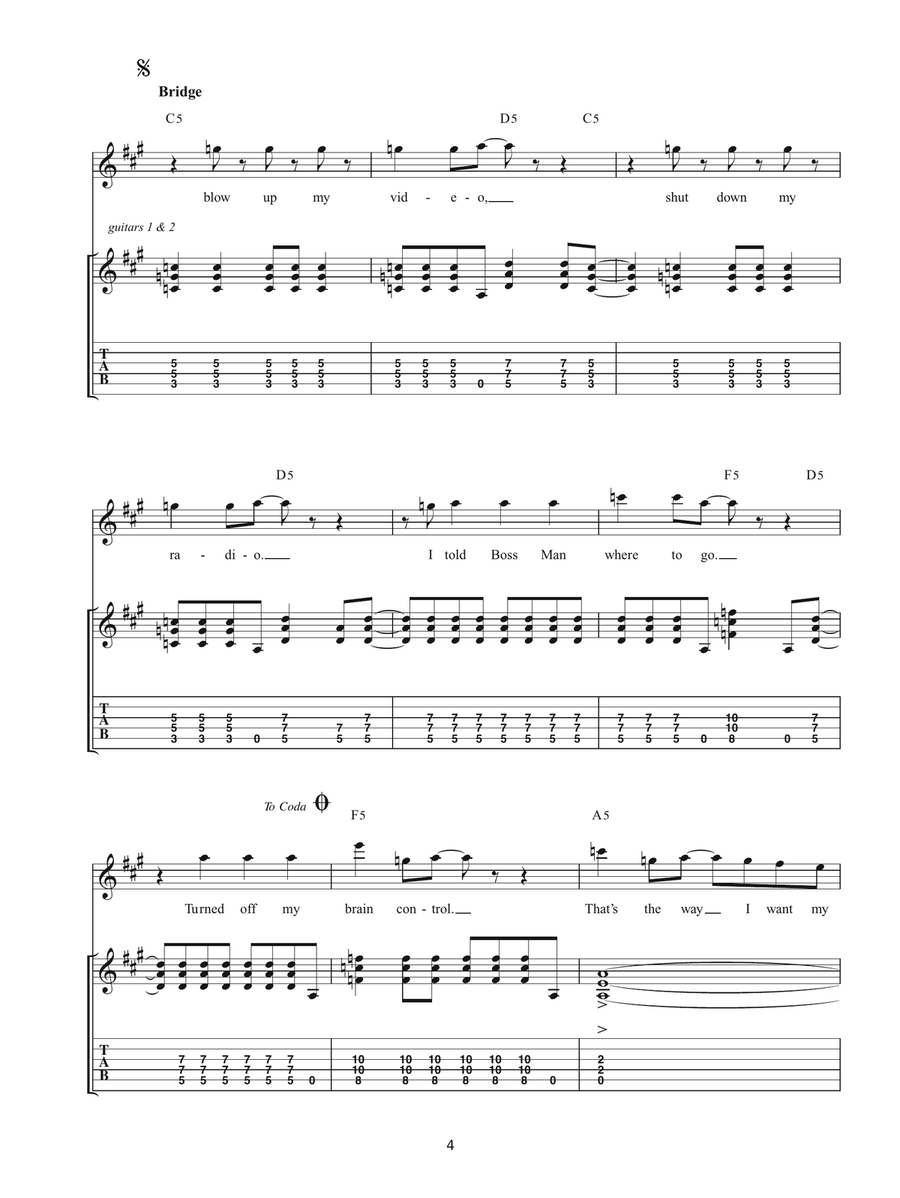 That's The Way I Wanna Rock 'n' Roll Guitar Tablature scores gallery preview page 4
