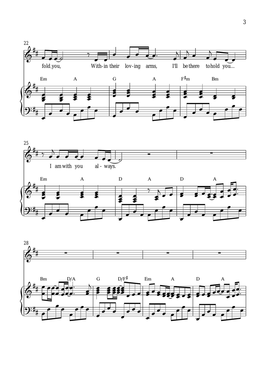 I Am With You Always I Am With You Always Unison Choir scores gallery preview page 3