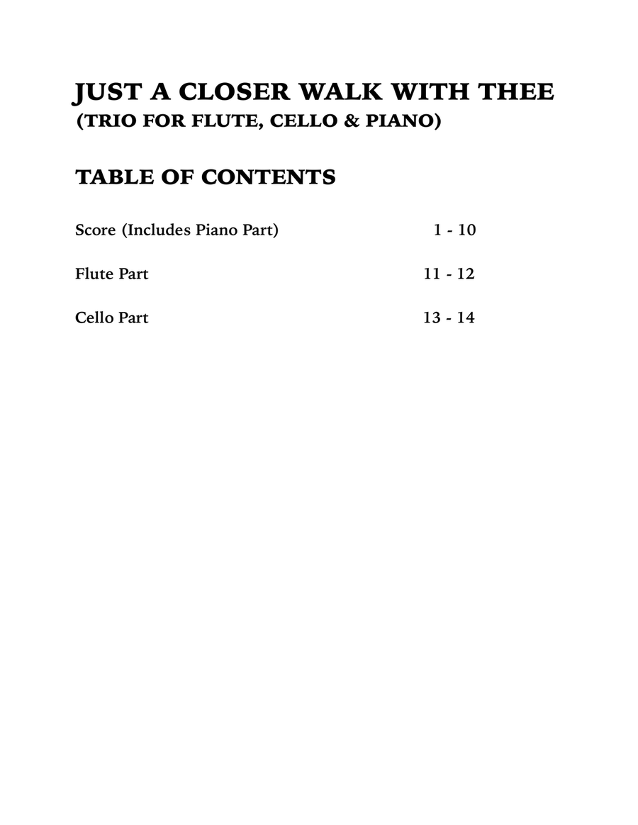 Just a Closer Walk with Thee / Solace (Trio for Flute, Cello and Piano) Just a Closer Walk with Thee / Solace (Trio for Flute, Cello and Piano) Small Ensemble scores gallery preview page 4