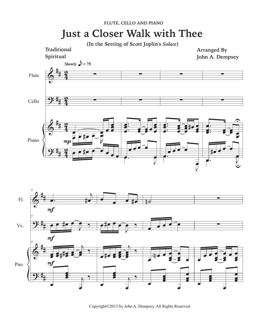Just a Closer Walk with Thee / Solace (Trio for Flute, Cello and Piano) Just a Closer Walk with Thee / Solace (Trio for Flute, Cello and Piano) Small Ensemble scores gallery preview page 5