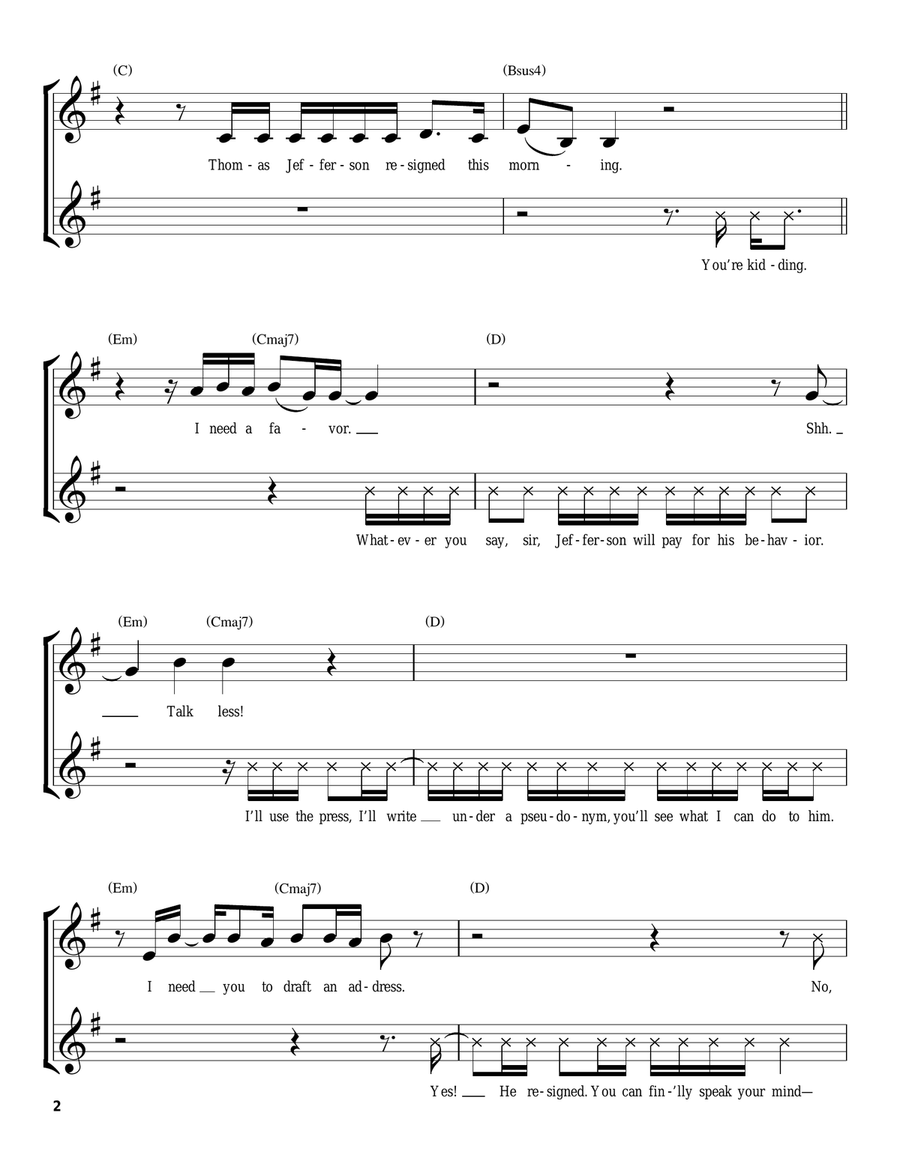 One Last Time (from Hamilton) Ukulele scores gallery preview page 2
