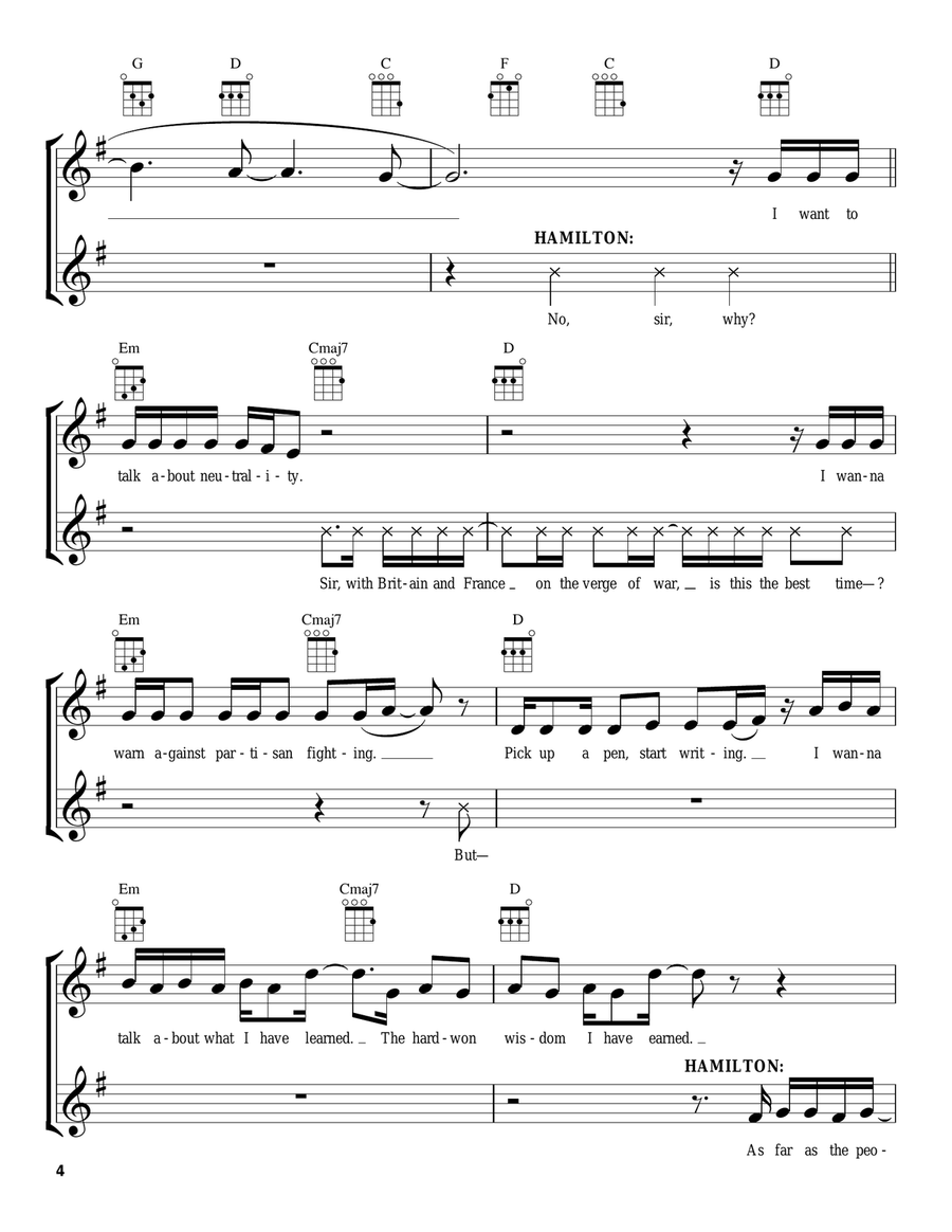 One Last Time (from Hamilton) Ukulele scores gallery preview page 4
