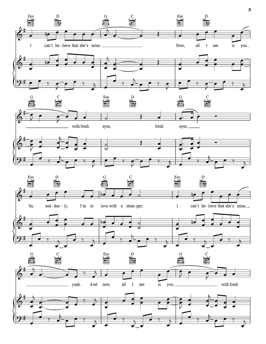 Fresh Eyes Fresh Eyes Piano, Vocal, Guitar scores gallery preview page 3