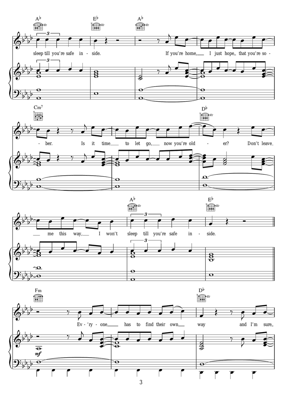 Safe Inside Safe Inside Piano, Vocal scores gallery preview page 3