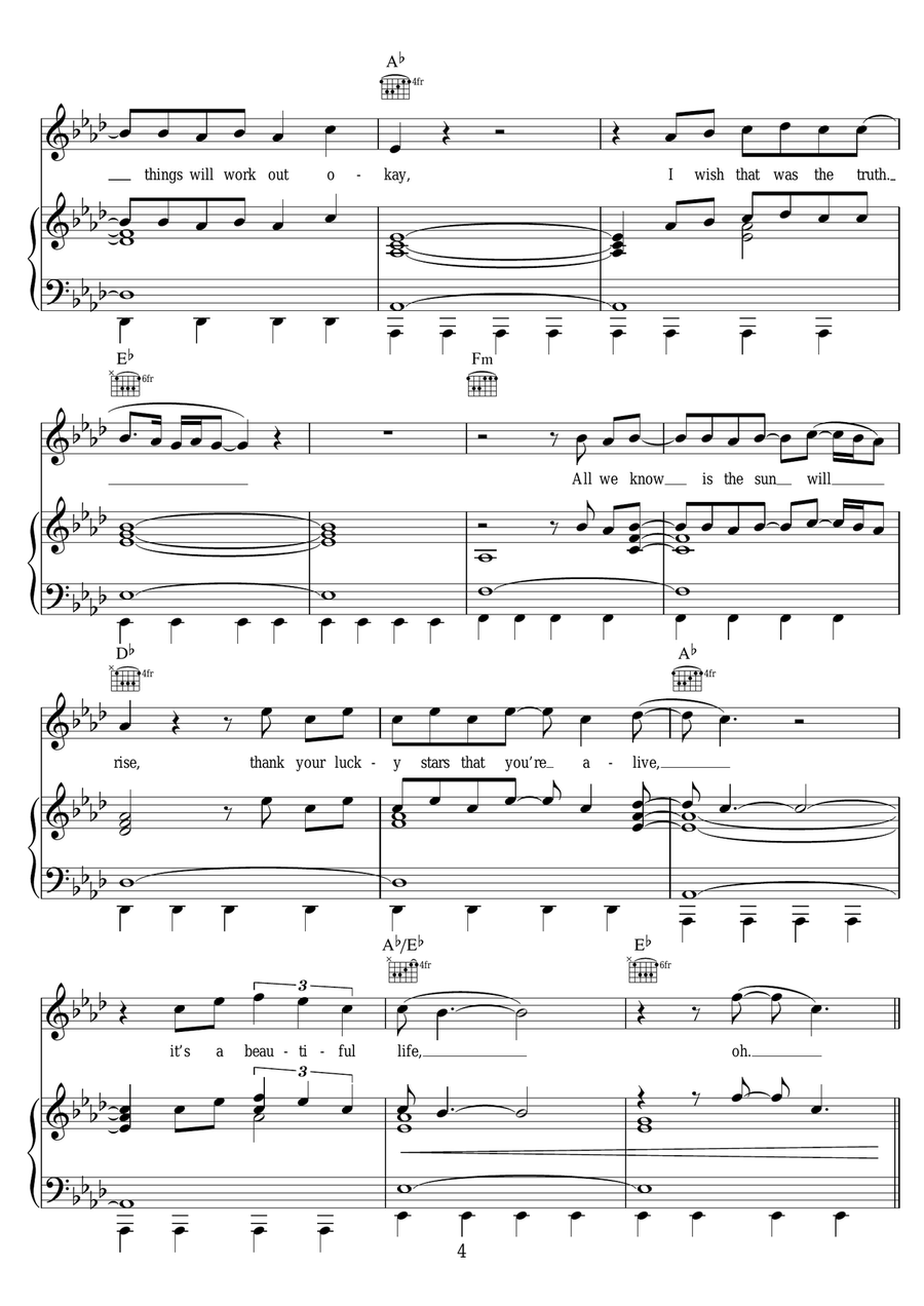 Safe Inside Safe Inside Piano, Vocal scores gallery preview page 4