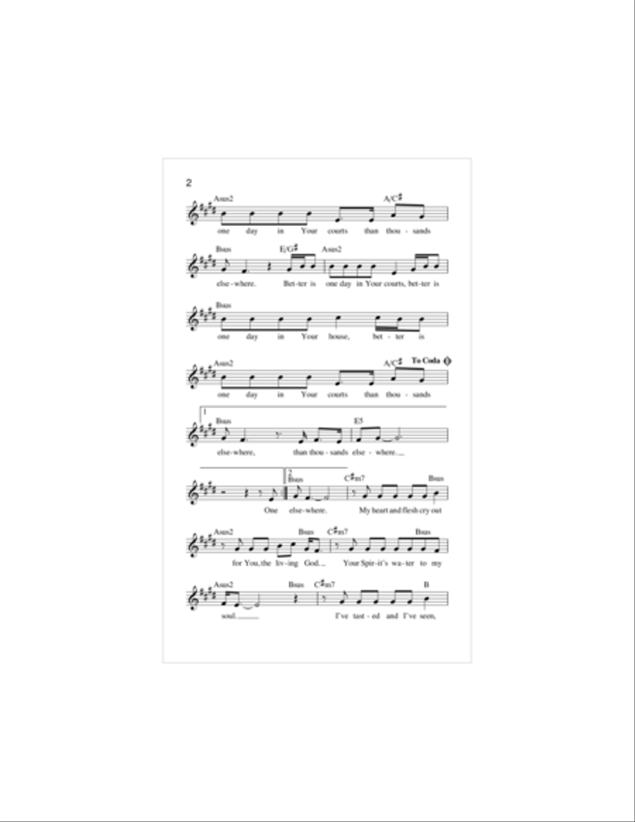 Better Is One Day Piano scores gallery preview page 2