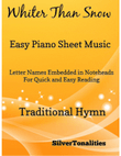 Whiter Than Snow Easy Piano Sheet Music