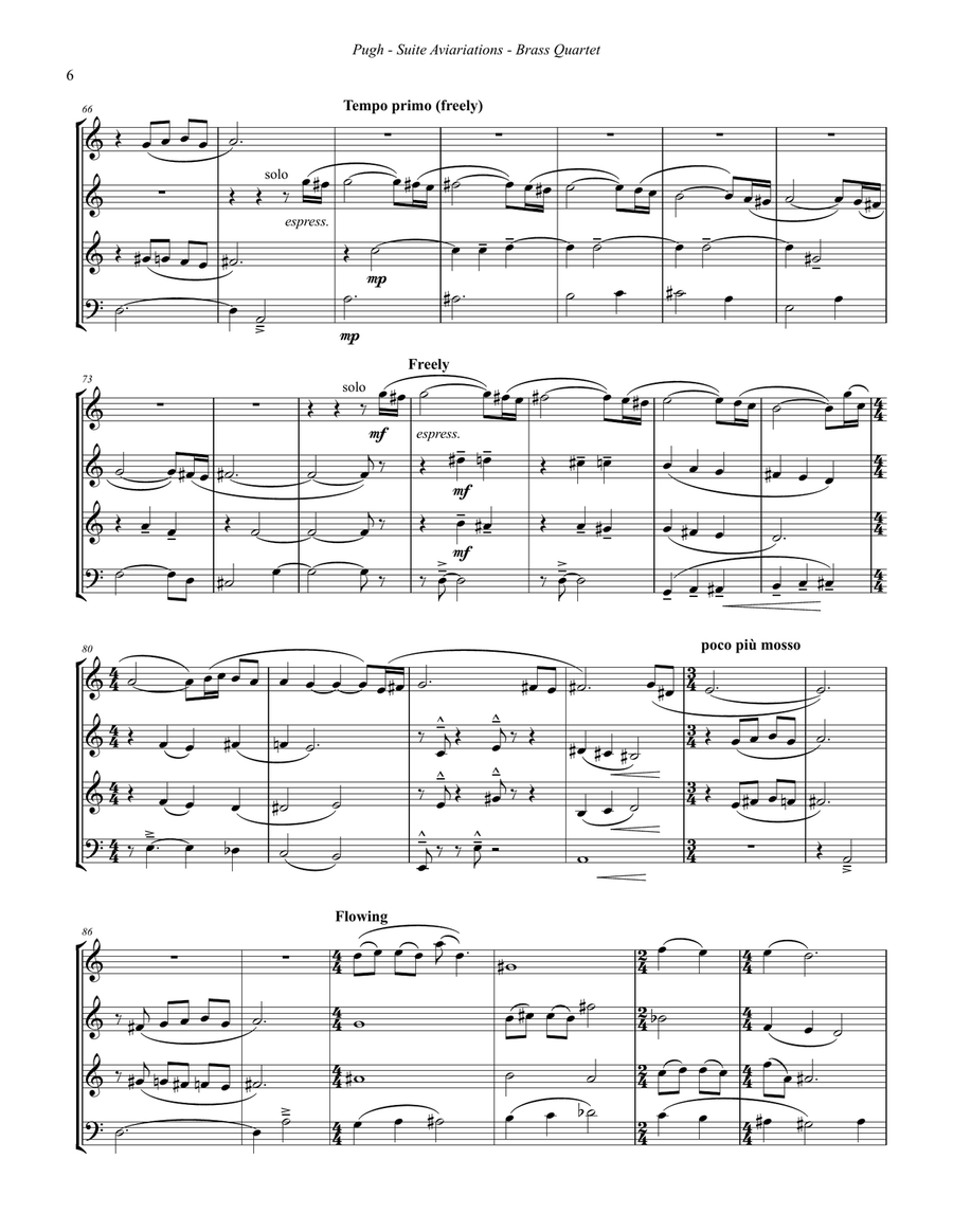 Suite Aviariations for Brass Quartet Brass Quartet scores gallery preview page 5