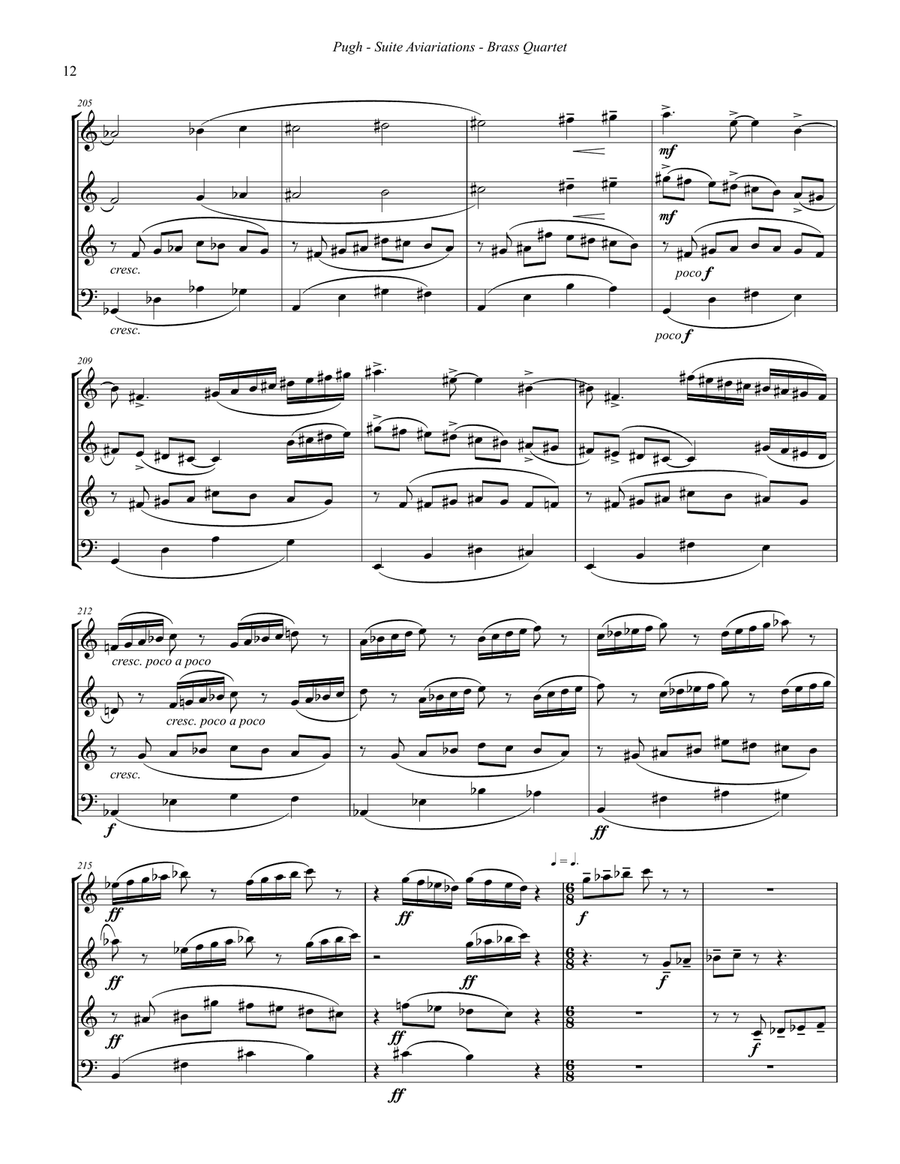 Suite Aviariations for Brass Quartet Brass Quartet scores gallery preview page 7