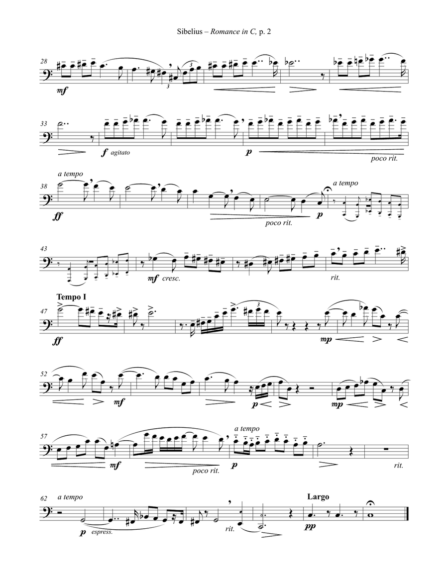 Romance in C, Op. 42 for Euphonium & Piano Euphonium scores gallery preview page 3