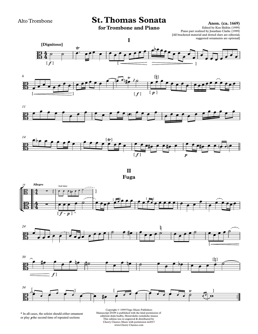 St. Thomas Sonata for Trombone & Piano Piano Accompaniment scores gallery preview page 3