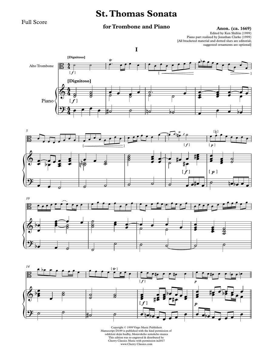 St. Thomas Sonata for Trombone & Piano Piano Accompaniment scores gallery preview page 7