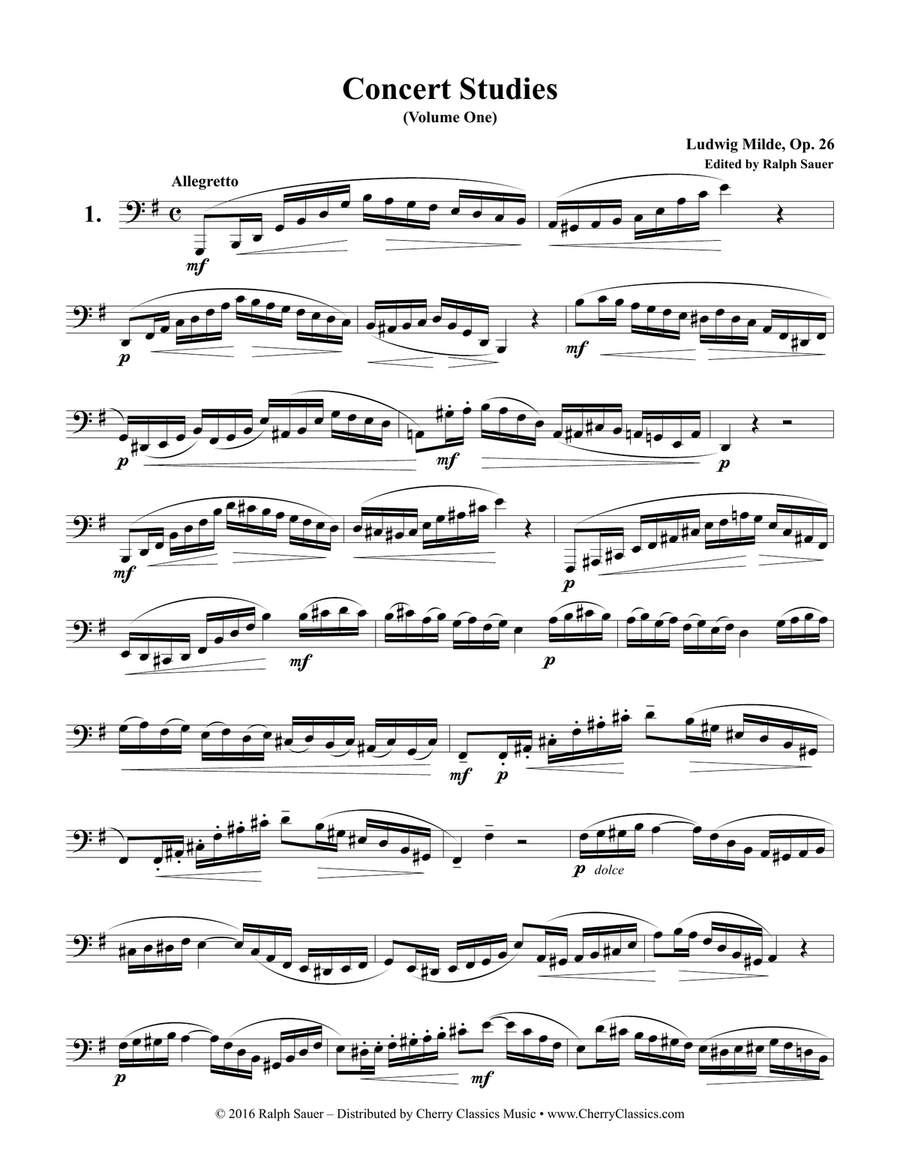 Concert Studies for Bass Trombone or Tuba Volume 1 Trombone scores gallery preview page 2