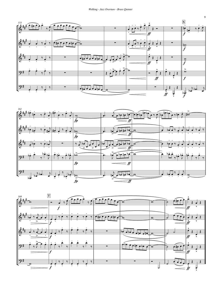 Jazz Overture for Brass Quintet Brass Quintet scores gallery preview page 5