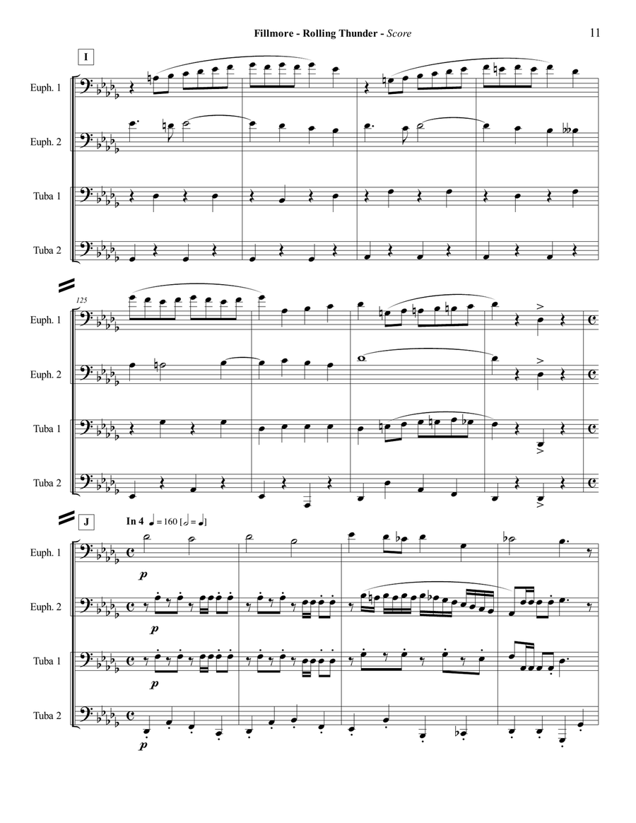Rolling Thunder for Tuba Quartet Tuba Quartet scores gallery preview page 3