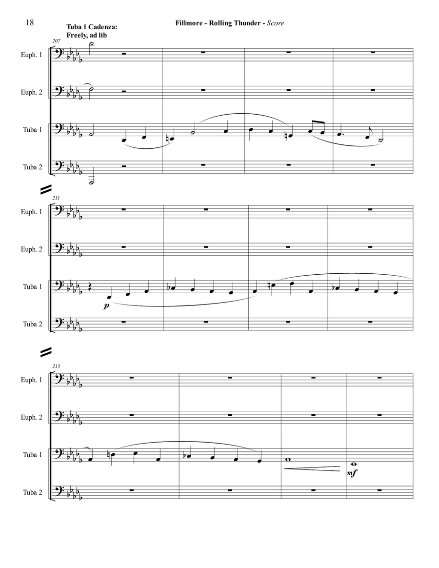 Rolling Thunder for Tuba Quartet Tuba Quartet scores gallery preview page 4