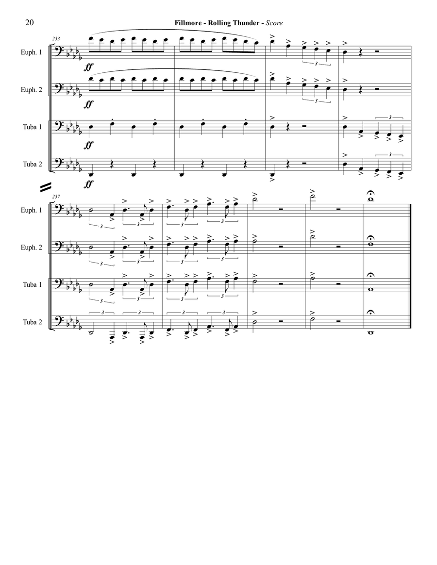 Rolling Thunder for Tuba Quartet Tuba Quartet scores gallery preview page 6