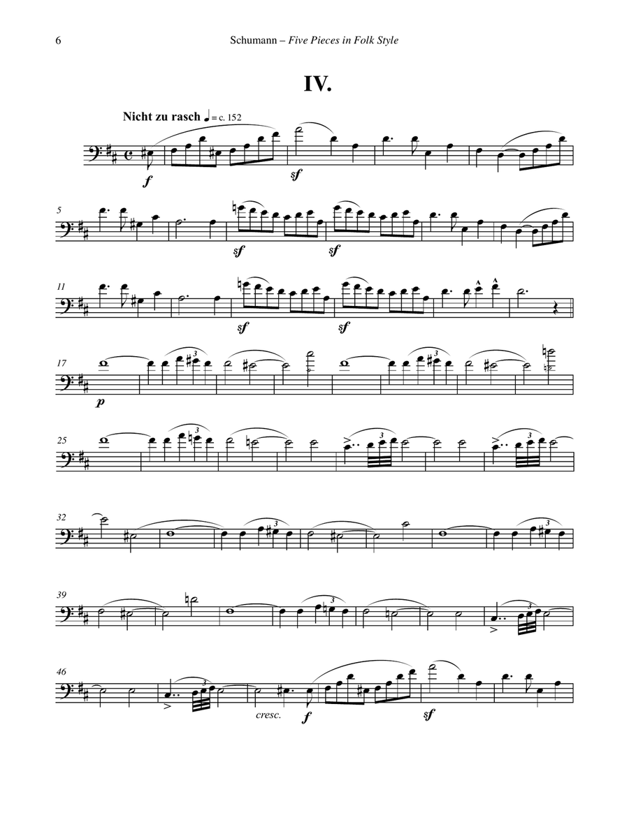 Five Pieces in Folk Style, Opus 102 for Euphonium & Piano Euphonium scores gallery preview page 5