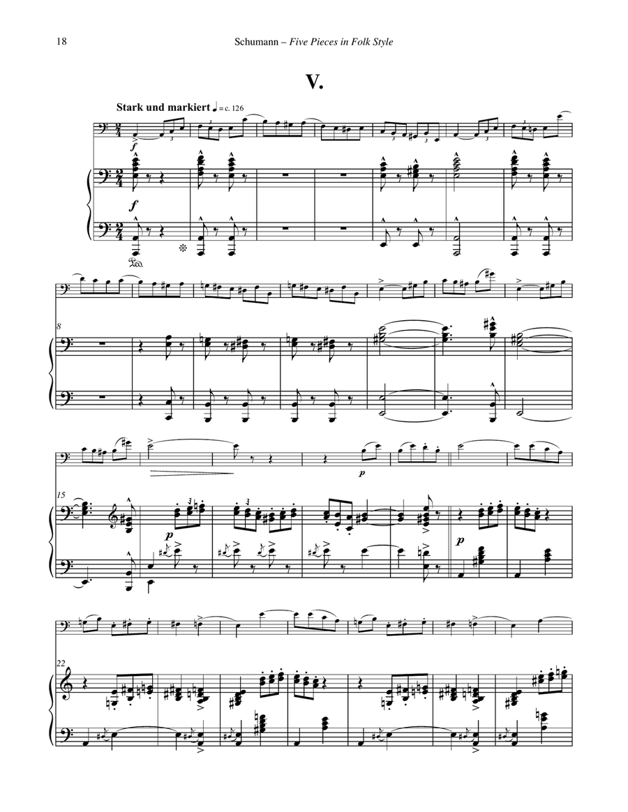 Five Pieces in Folk Style, Opus 102 for Euphonium & Piano Euphonium scores gallery preview page 9