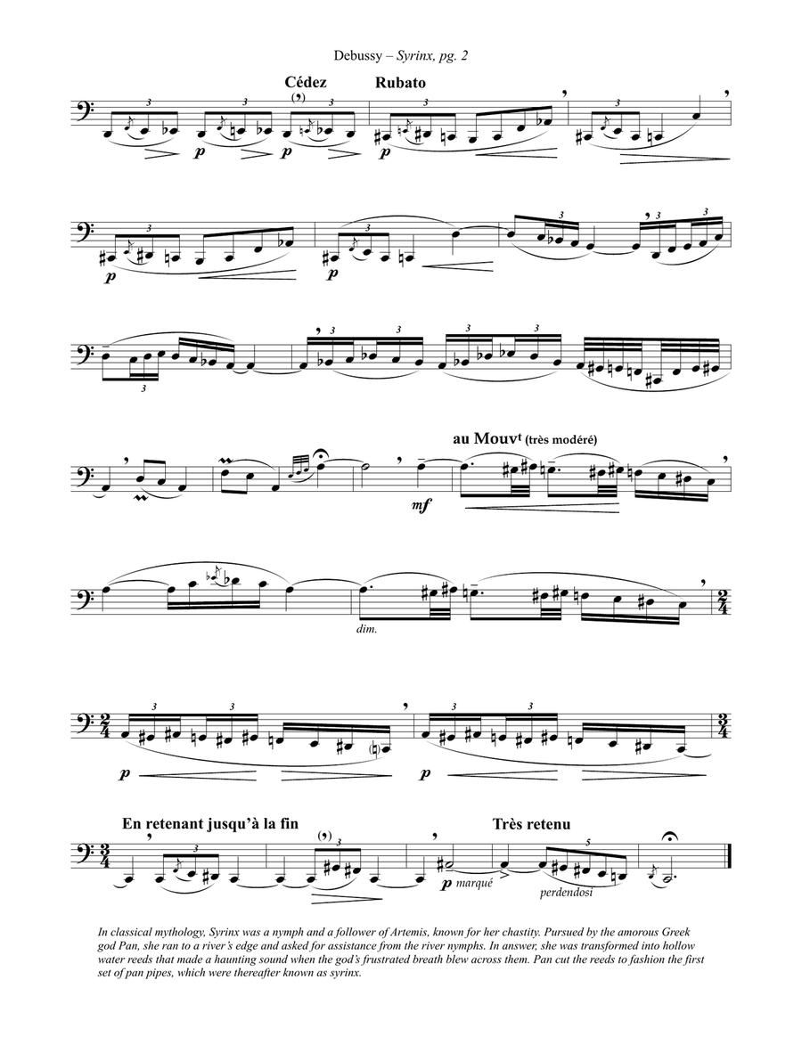 Syrinx for Unaccompanied Tuba or Bass Trombone Trombone scores gallery preview page 3