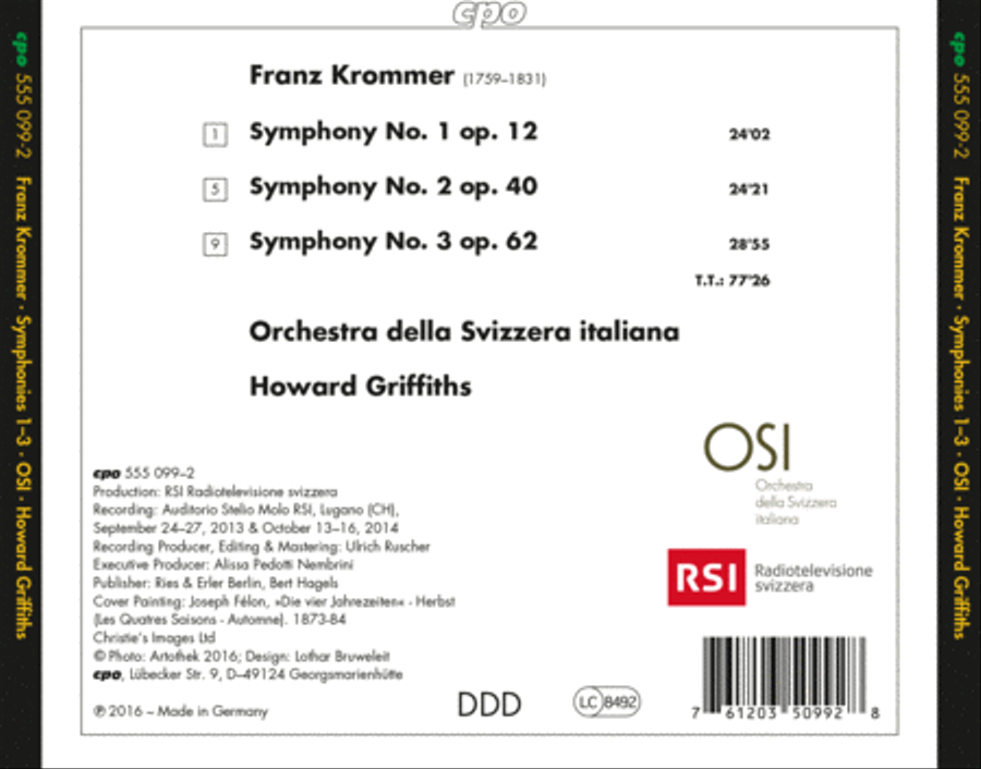 Franz Krommer: Symphonies Nos. 1-3 Listening CD scores gallery preview page 2