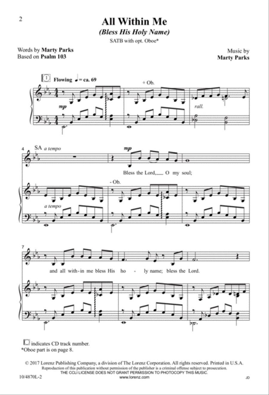 All Within Me All Within Me 4-Part scores gallery preview page 2