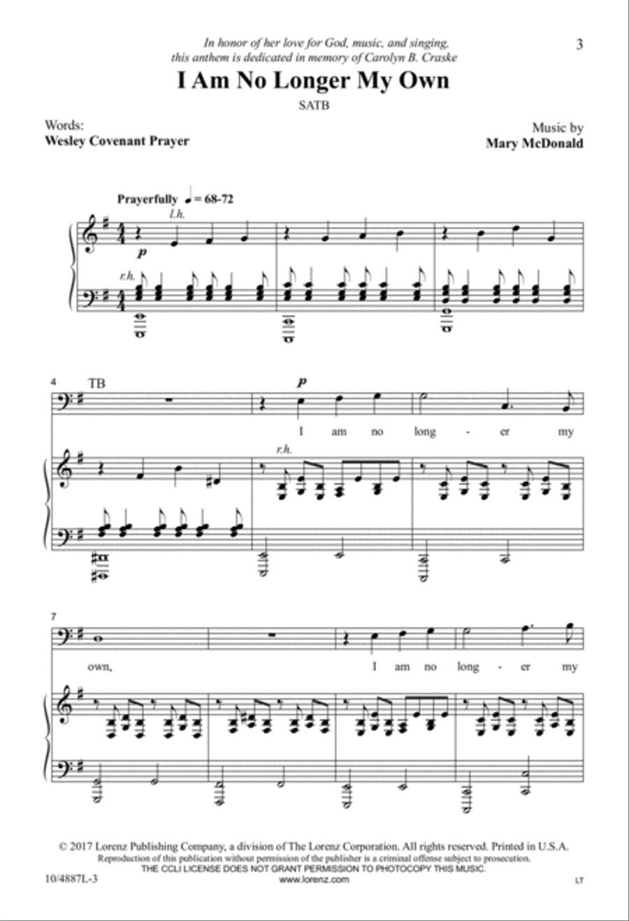 I Am No Longer My Own I Am No Longer My Own 4-Part scores gallery preview page 2