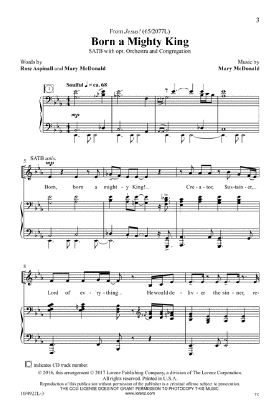 Born a Mighty King Born a Mighty King 4-Part scores gallery preview page 2