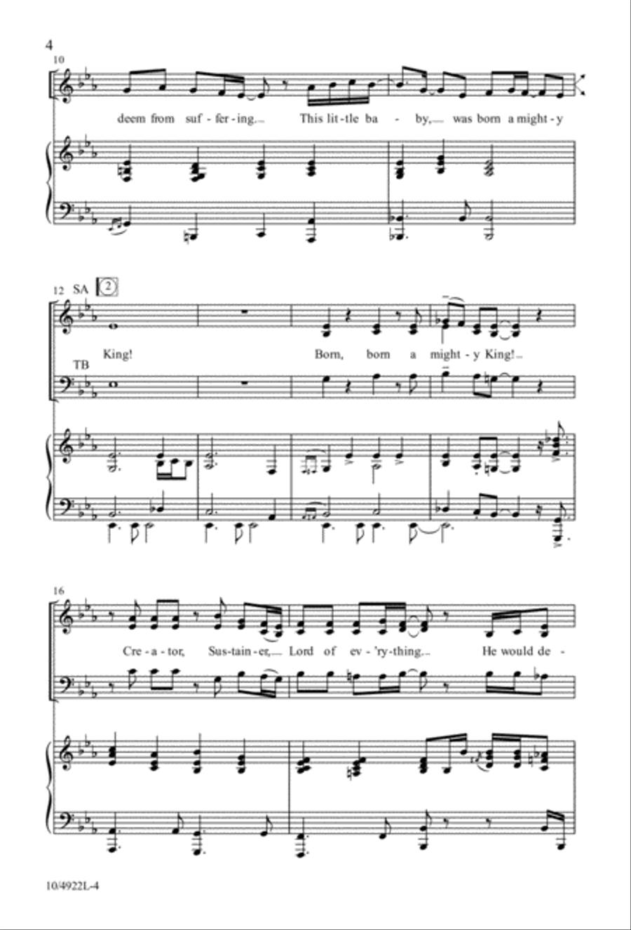 Born a Mighty King Born a Mighty King 4-Part scores gallery preview page 3