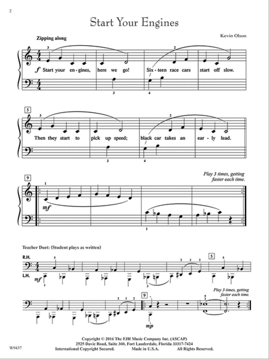 Start Your Engines Start Your Engines Easy Piano scores gallery preview page 3