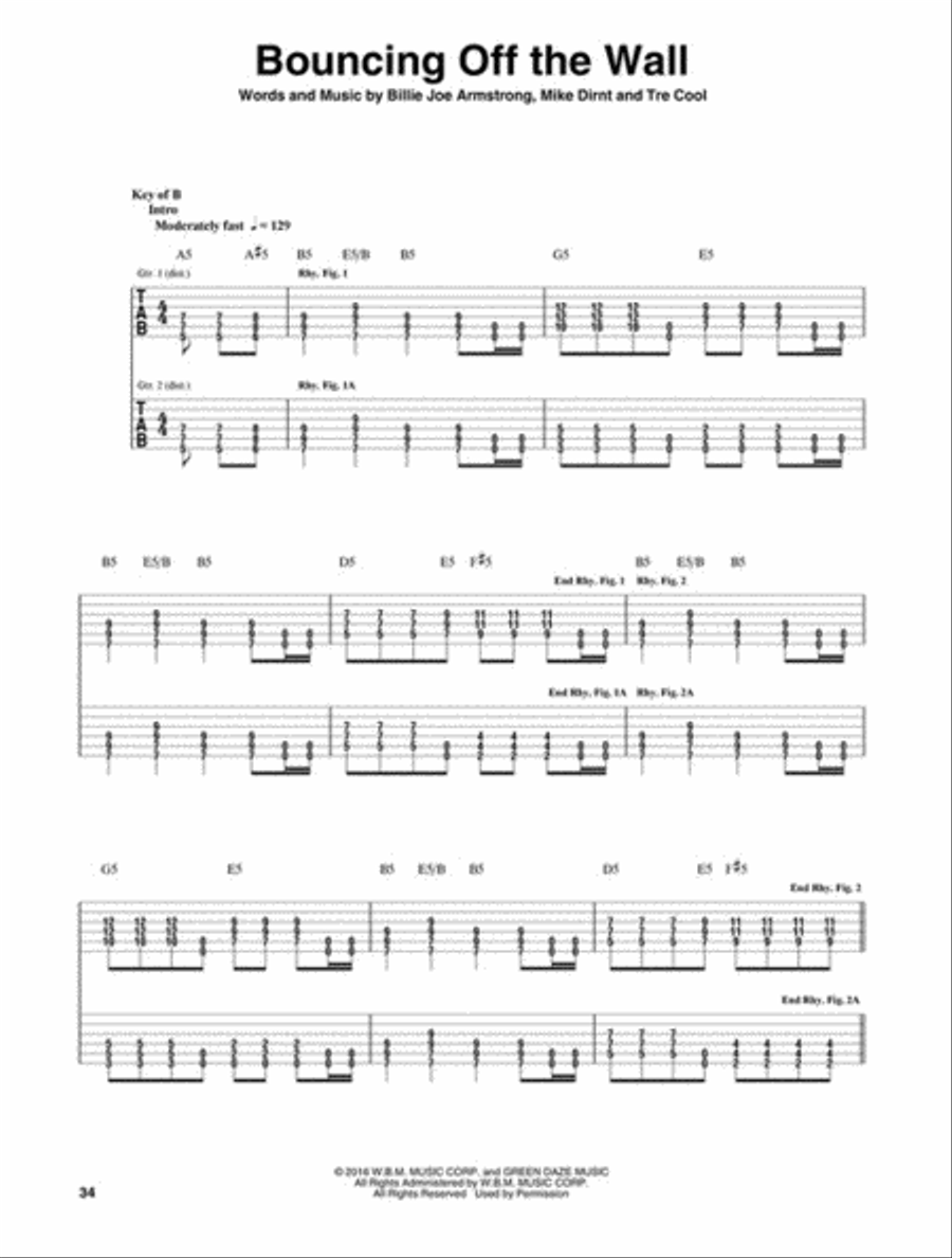 Green Day - Revolution Radio Electric Guitar scores gallery preview page 4