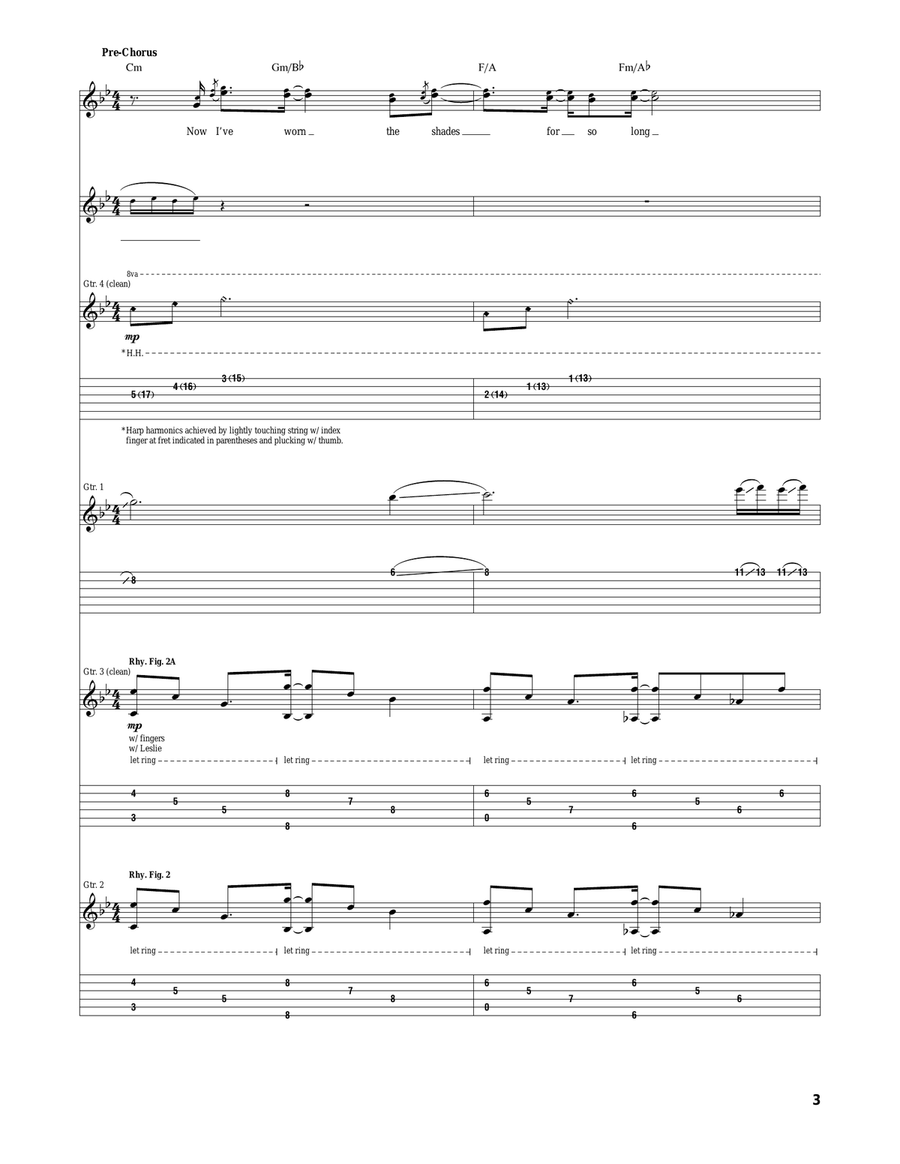 Simulation by Avenged Sevenfold Acoustic Guitar - Digital Sheet Music page 3