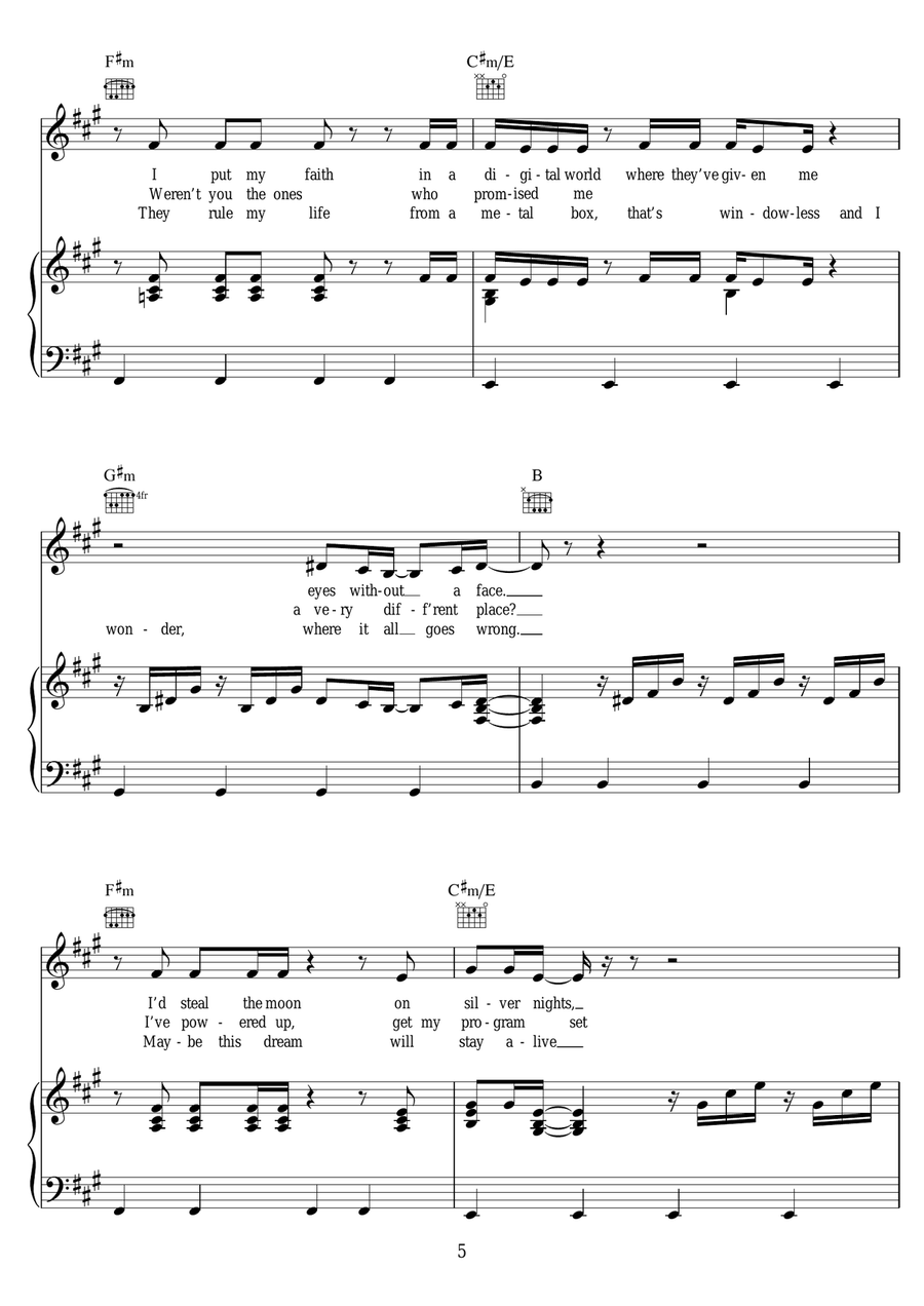 Automaton Piano, Vocal scores gallery preview page 5