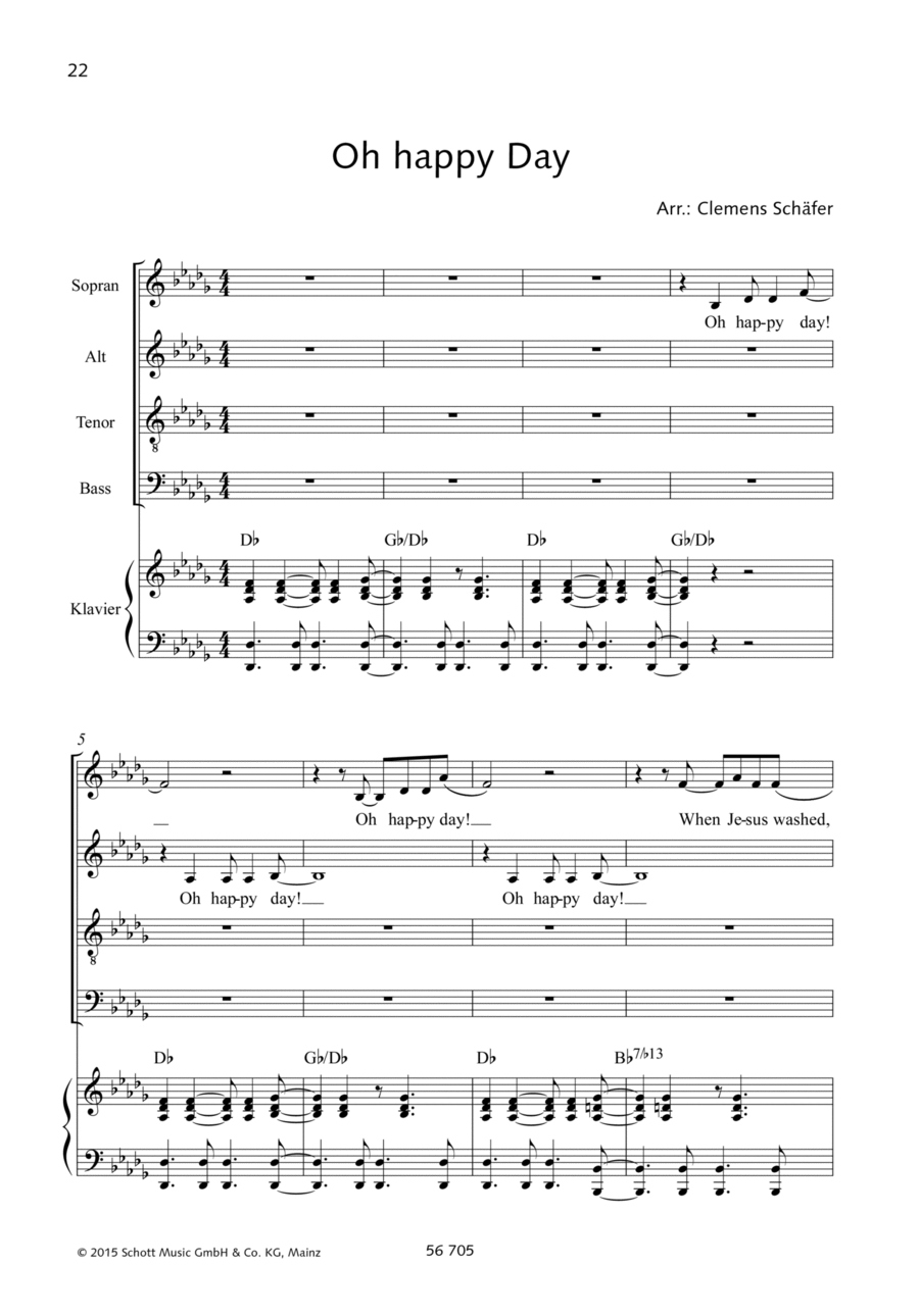 Oh Happy Day (from Sister Act 2) 4-Part scores gallery preview page 1