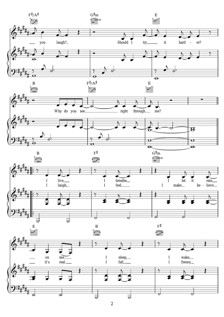 Not Pretty Enough Not Pretty Enough Piano, Vocal scores gallery preview page 2