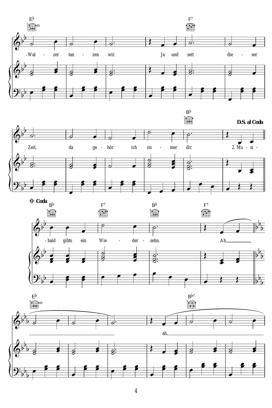 Snow Waltz (Schneewalzer) Piano, Vocal scores gallery preview page 4