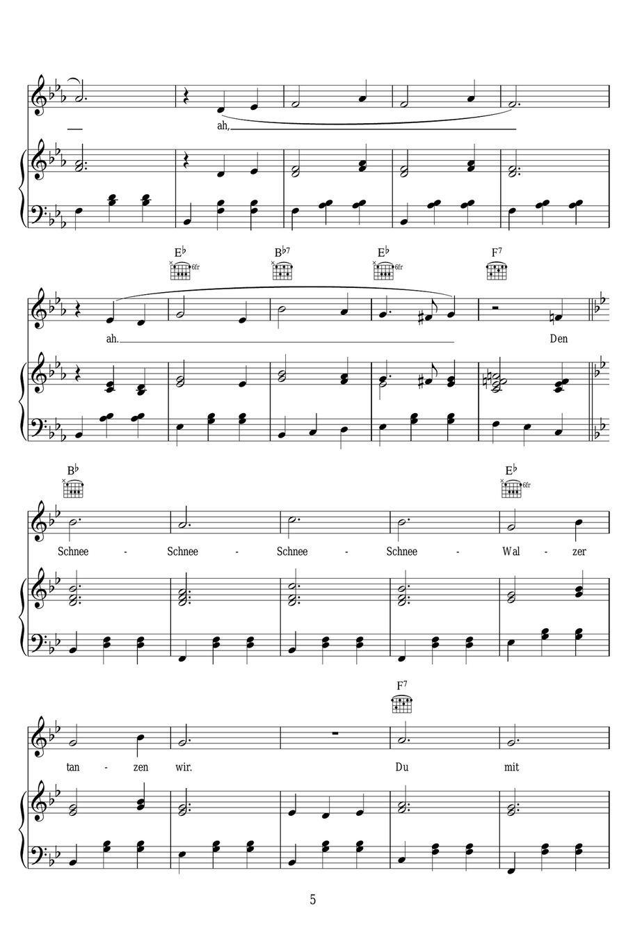 Snow Waltz (Schneewalzer) Piano, Vocal scores gallery preview page 5