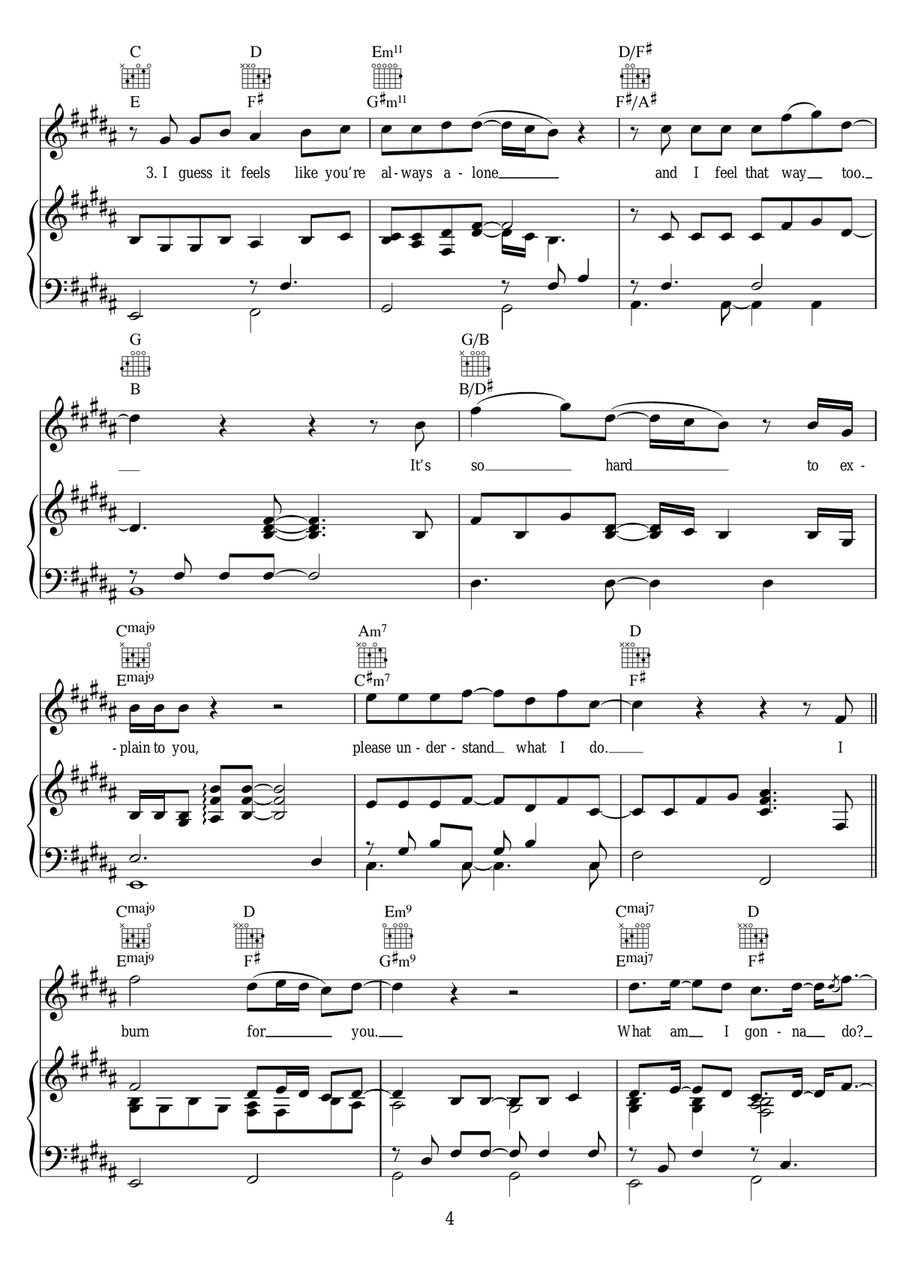 Burn For You Burn For You Piano, Vocal scores gallery preview page 4