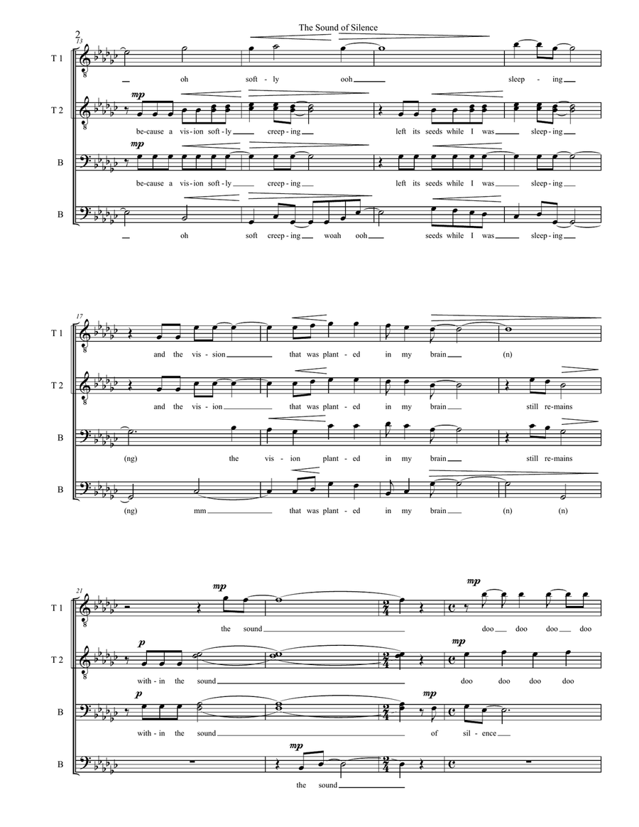 The Sound Of Silence The Sound Of Silence A Cappella scores gallery preview page 2