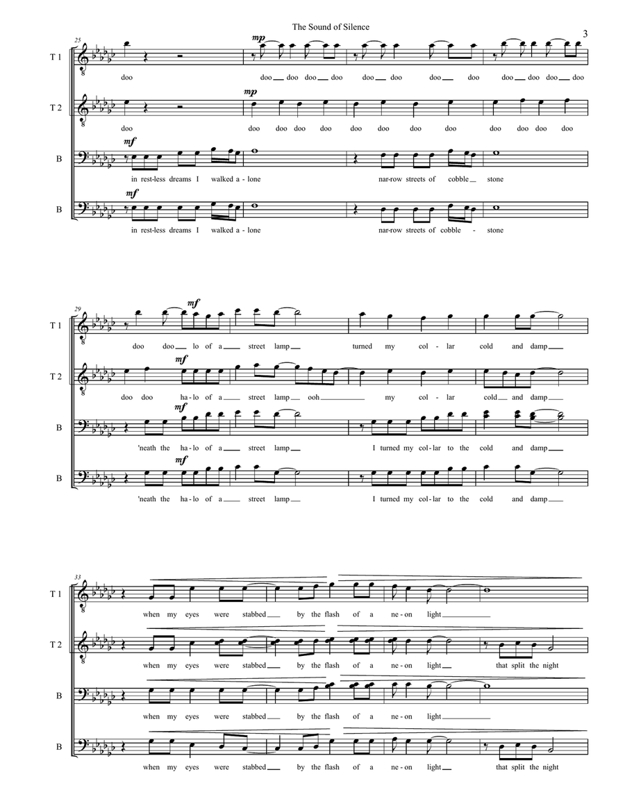 The Sound Of Silence The Sound Of Silence A Cappella scores gallery preview page 3