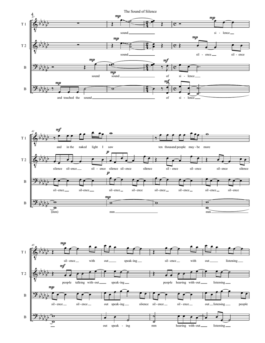 The Sound Of Silence The Sound Of Silence A Cappella scores gallery preview page 4