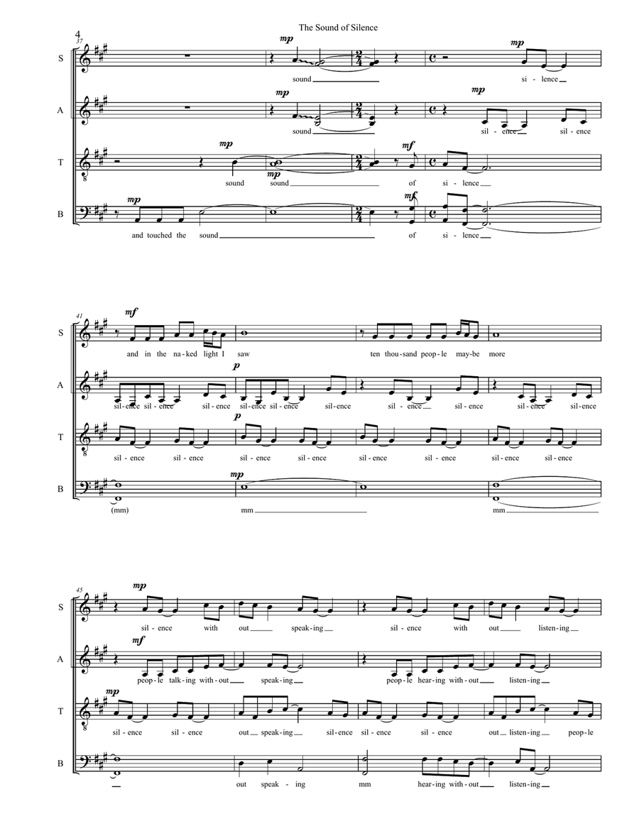 The Sound Of Silence The Sound Of Silence Divisi scores gallery preview page 4