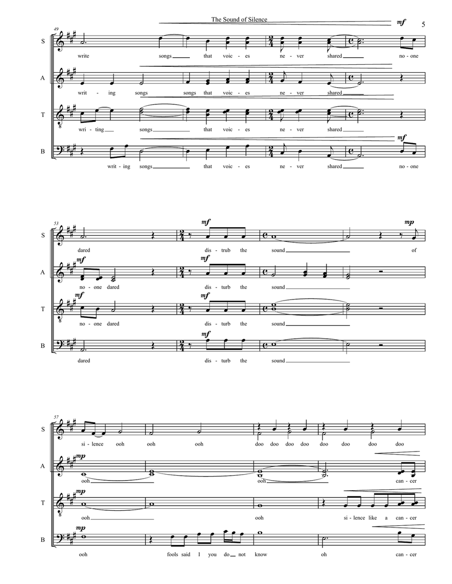 The Sound Of Silence The Sound Of Silence Divisi scores gallery preview page 5